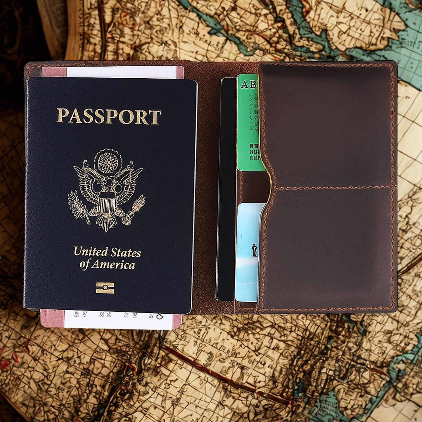 Retro Genuine Leather Passport Holder