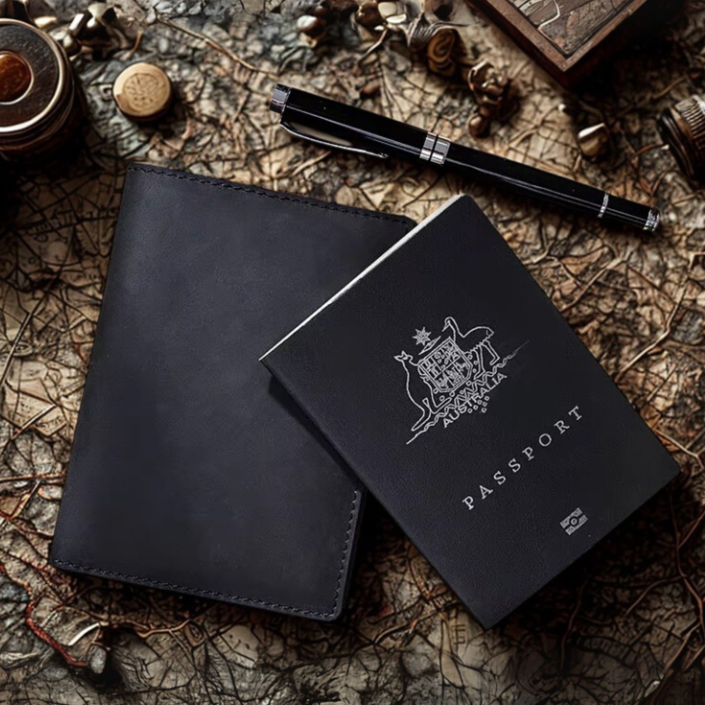 Retro Genuine Leather Passport Holder