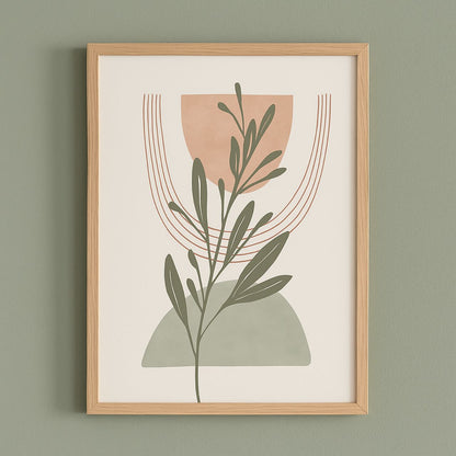 Scandinavian Serenity Collection – Trio of Modern Leaf & Line Art