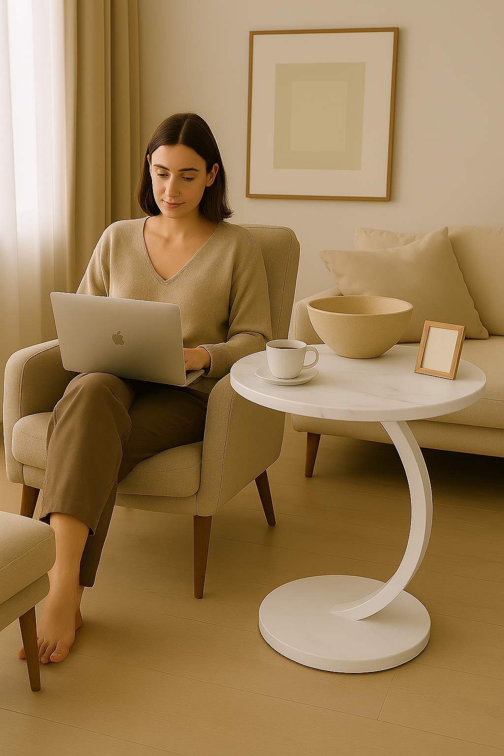 Minimalist Round Side Table